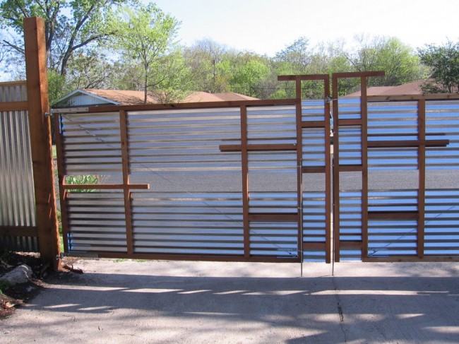 Ворота и калитки из профнастила (51 фото) - простой и доступный способ защиты участка