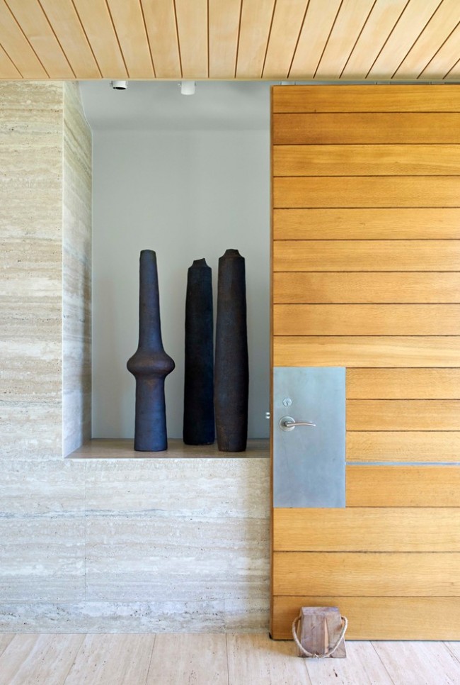 Лучшие входные двери в частный дом. Дверь, которая прекрасно впишется в современный с нотками эко-стиля: с минималистичной отделкой деревянными панелями