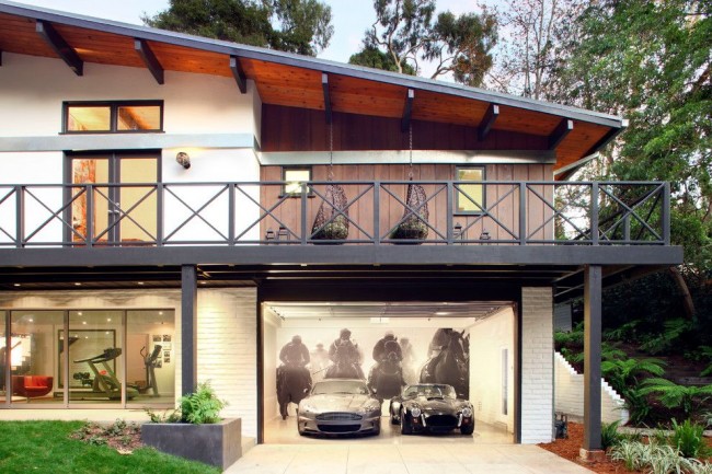 3Д изображение в дизайне гаража загородного дома