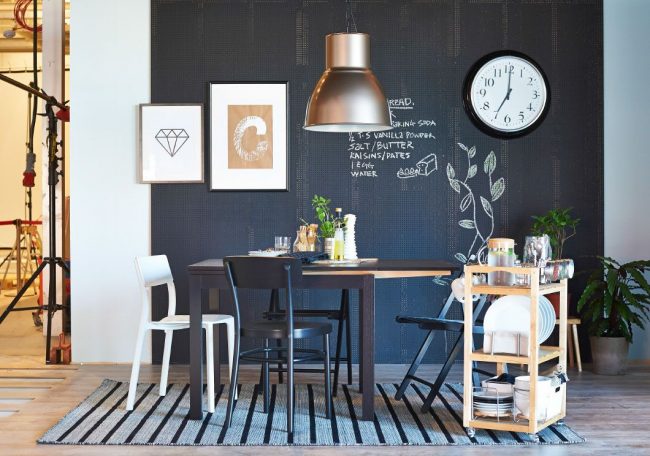 Столовая зона с мебелью IKEA Столовая зона с мебелью IKEA