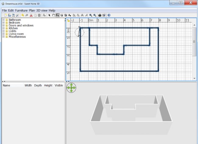 Удобная для первичных набросков планировки помещений программа Sweet Home 3D от eTeks
