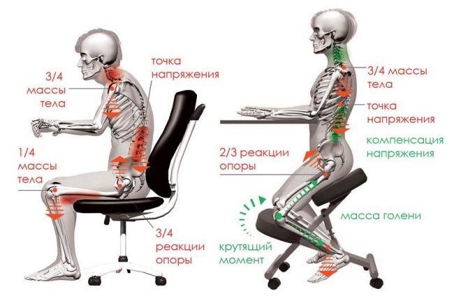 Распределение массы тела во время сидения на smartstool