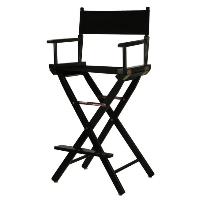 Высокий деревянный режиссерский стул S-Light Premium Black