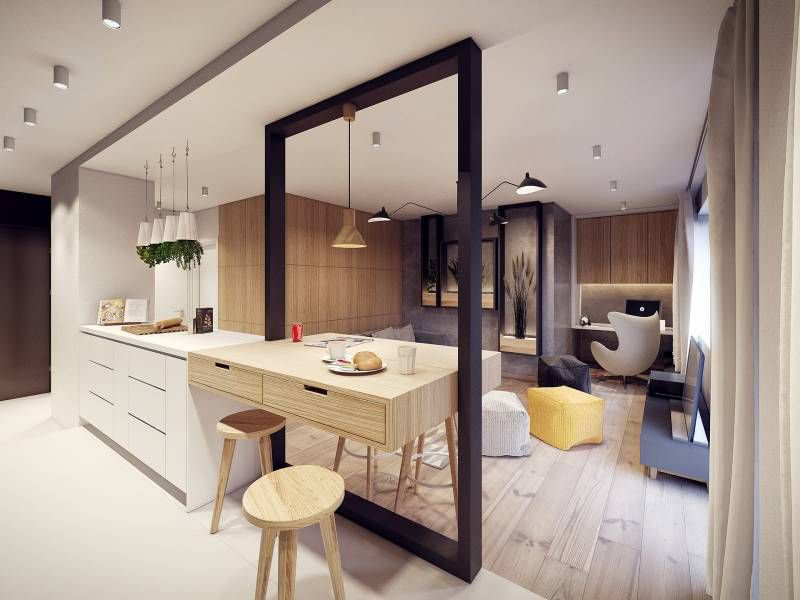 Гостиная-кухня площадью 20 кв. м: обзор современных дизайн-проектов и планировок