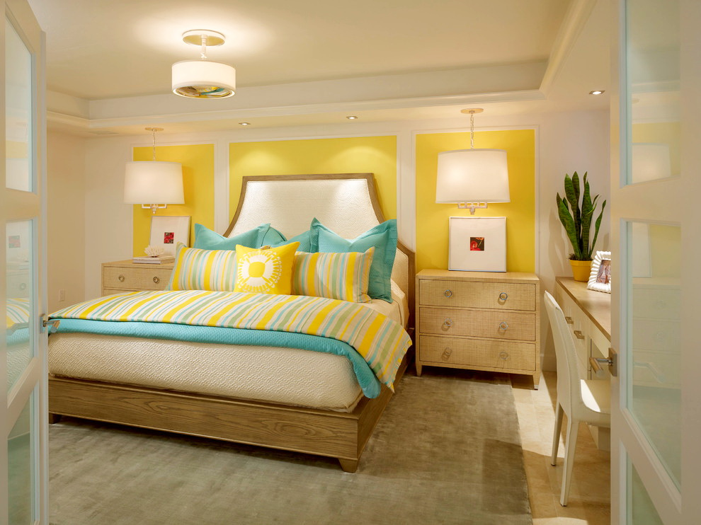Охра, лимонный и цитриновый: 60+ теплых идей для дизайна спальни в желтых тонах