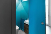 Фото 4 Двери для туалета и ванной комнаты (44 фото): особенности установки, подбор конструкции и материалов