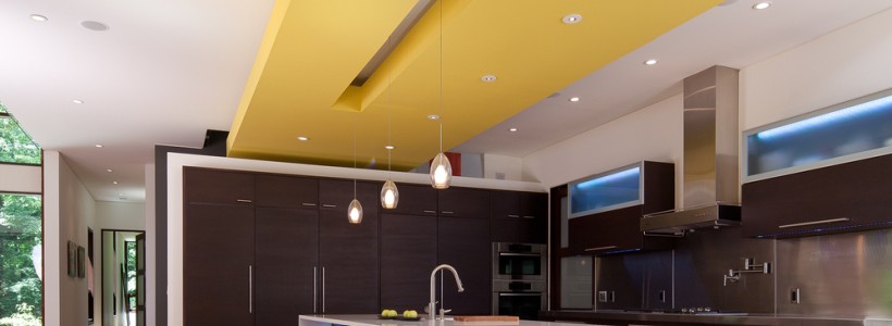 Потолки из гипсокартона на кухне: важный аспект в геометрии пространства (фото)