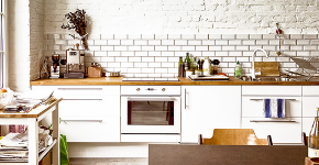 Белая кухня с деревянной столешницей: 70 лучших реализаций в стиле контемпорари, кантри и минимализм фото