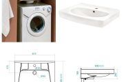 Фото 23 Раковина над стиральной машиной: особенности установки и 85+ продуманных решений для функциональной ванной комнаты (2019)