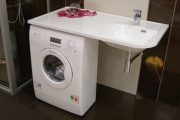 Фото 38 Раковина над стиральной машиной: особенности установки и 85+ продуманных решений для функциональной ванной комнаты (2019)
