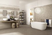 Фото 43 Белая мозаика в ванной комнате: 80+ интерьерных воплощений цветового пуризма и чистоты