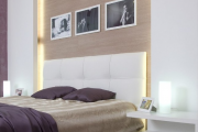 Фото 17 Ламинат на стене в спальне: 80 уютных вариантов отделки для минималистичных интерьеров