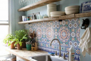 Фото 1 Акцентная зона: 70+ стильных вариантов мозаики на кухонный фартук