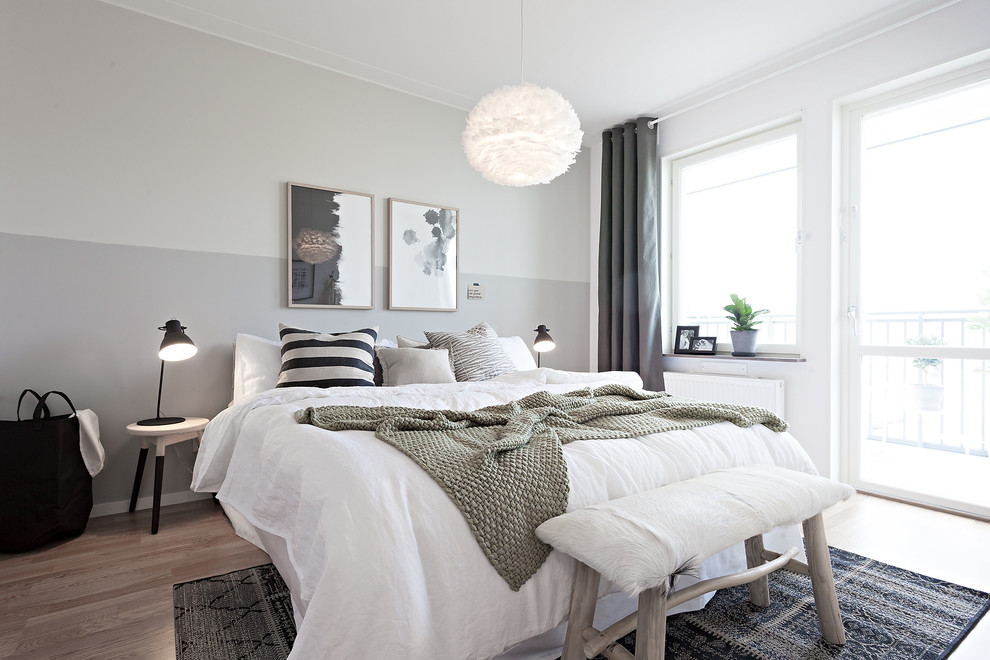 Уютная спальня, оформленная в скандинавском стиле